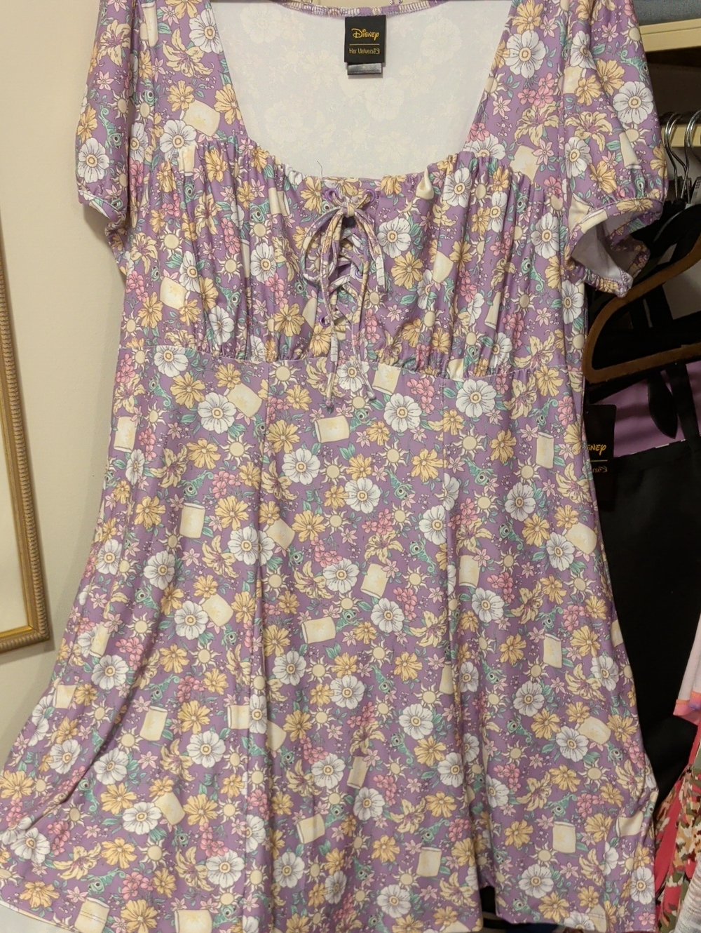 Disney Purple Floral Lace-Up Chemise Nightdress New With Tag